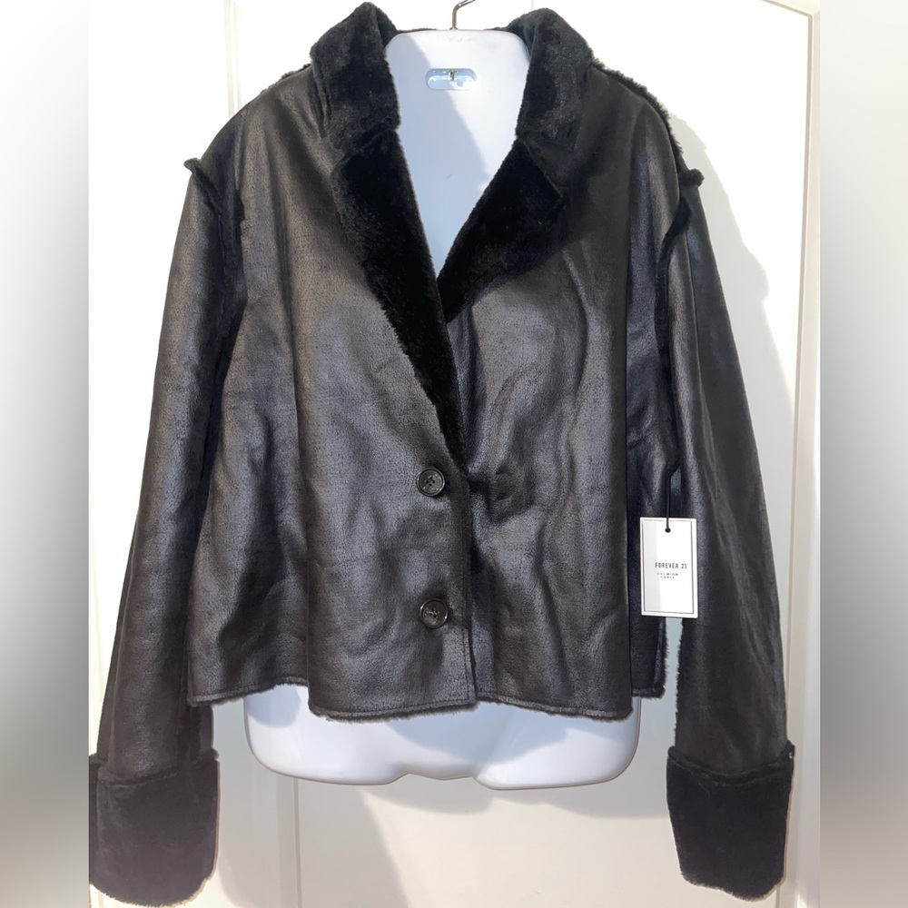 NWT Faux Fur Suede Coat